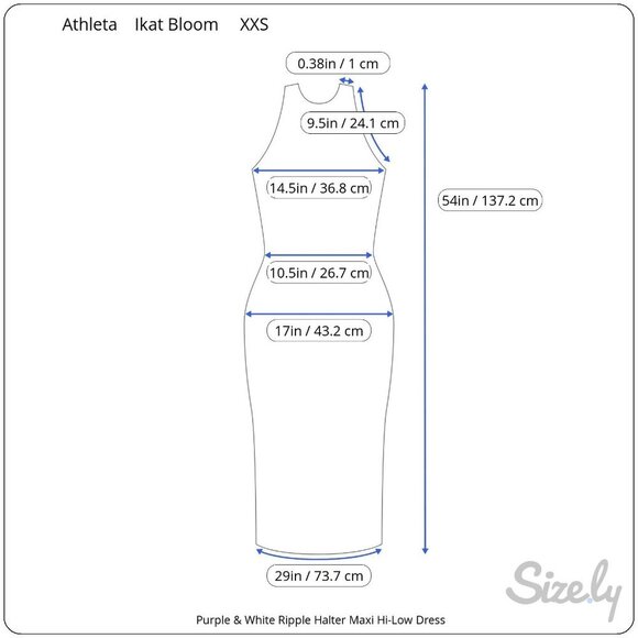 Athleta Ikat Bloom Purple & White Ripple Halter Maxi Dress Back Tie XXS - Picture 9 of 9